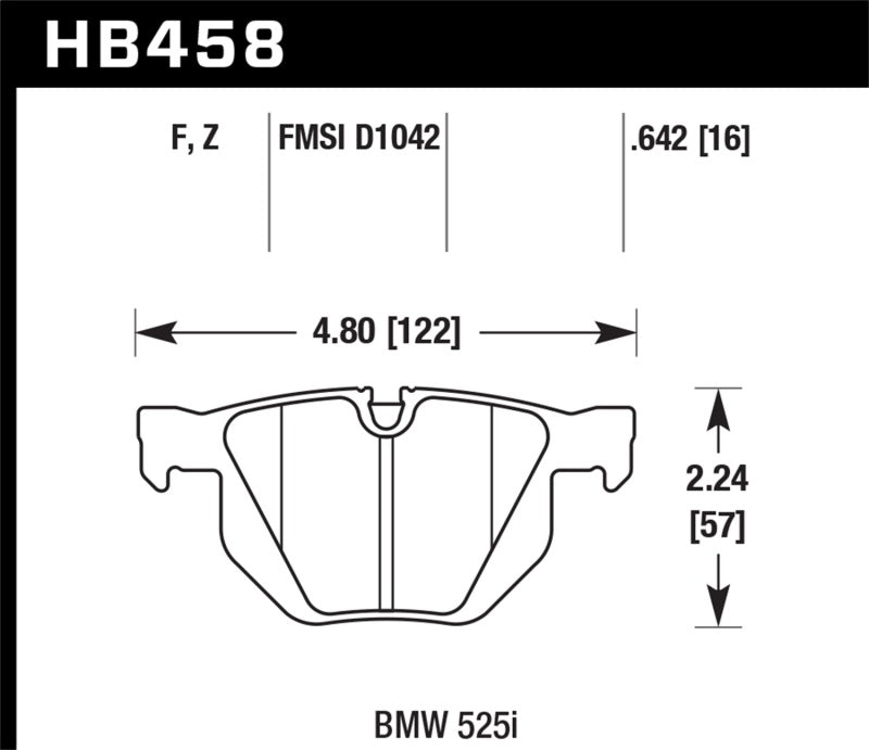Hawk HB458F.642 04-06 BMW 525I / 06-07 BMW 525Xi/530Xi / 08-10 528I / 04-07 530I / 08-09 535Xi / 09-10 535i HP