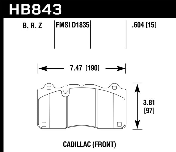 Plaquettes de frein avant Hawk 2016 Cadillac CTS DTC-60 Race