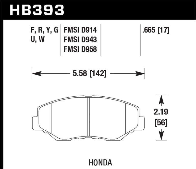 Plaquettes de frein avant Hawk Acura/Honda HPS Street