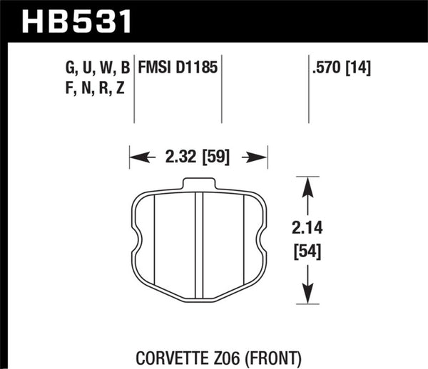 Hawk 10-12 Chevy Corvette Grand Sport / 06-12 Corvette Z06 Plaquettes de frein avant DTC-70 Race