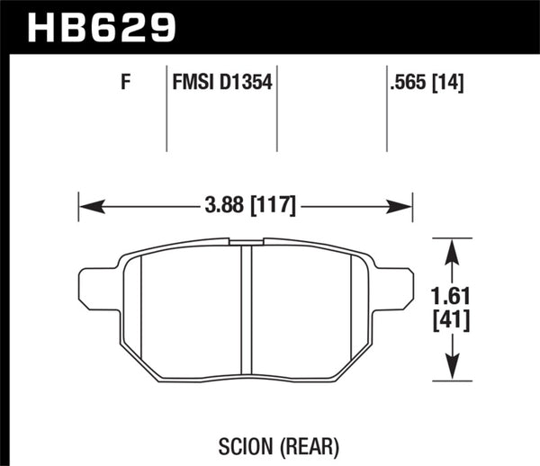 Hawk 08-15 Scion xB HPS 5.0 Plaquettes de frein arrière