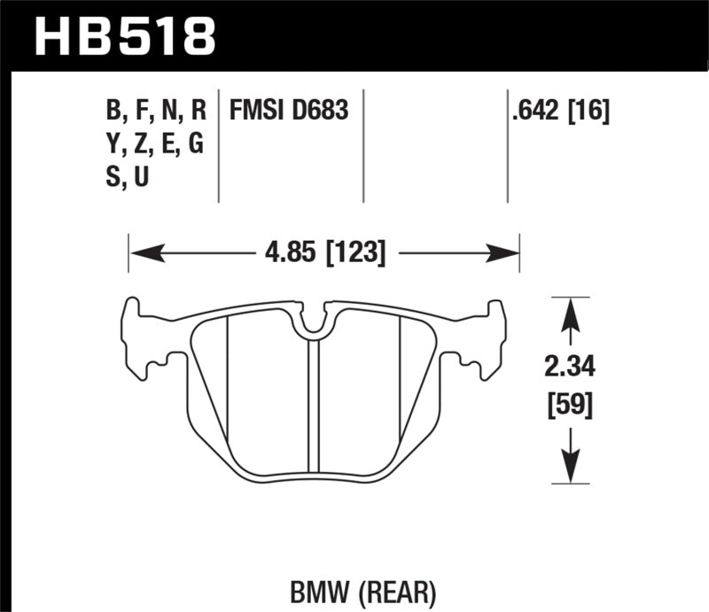 Hawk BMW 3/5/7Series/M3/M5/X3/X5/Z4/Z8 / Land Rover Range Rover Bleu 9012 Race Plaquettes de frein arrière