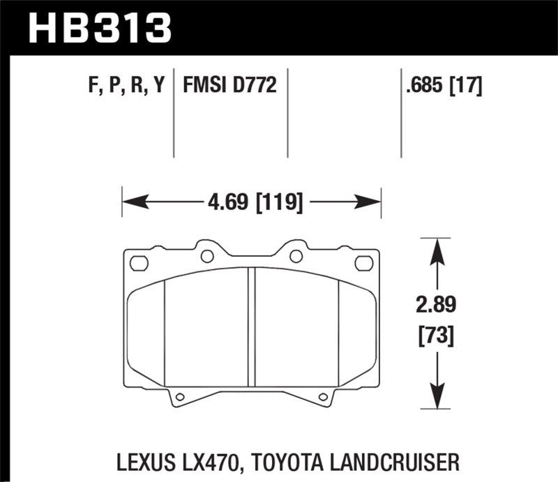 Hawk HB313P.685 Super Duty Street Brake Pads