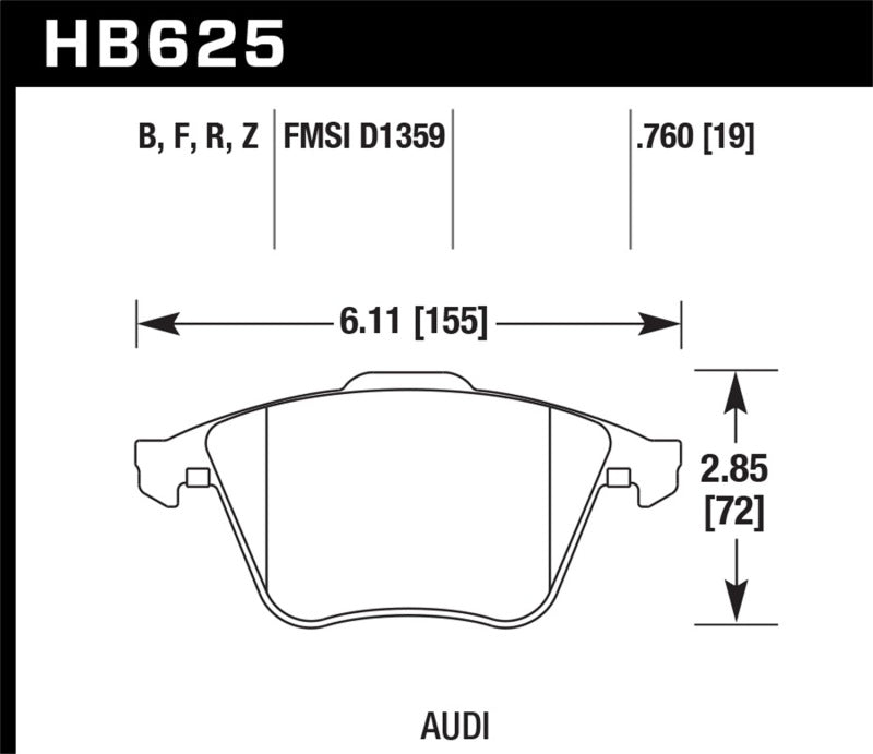 Hawk HB625F.760 HPS Street Brake Pads