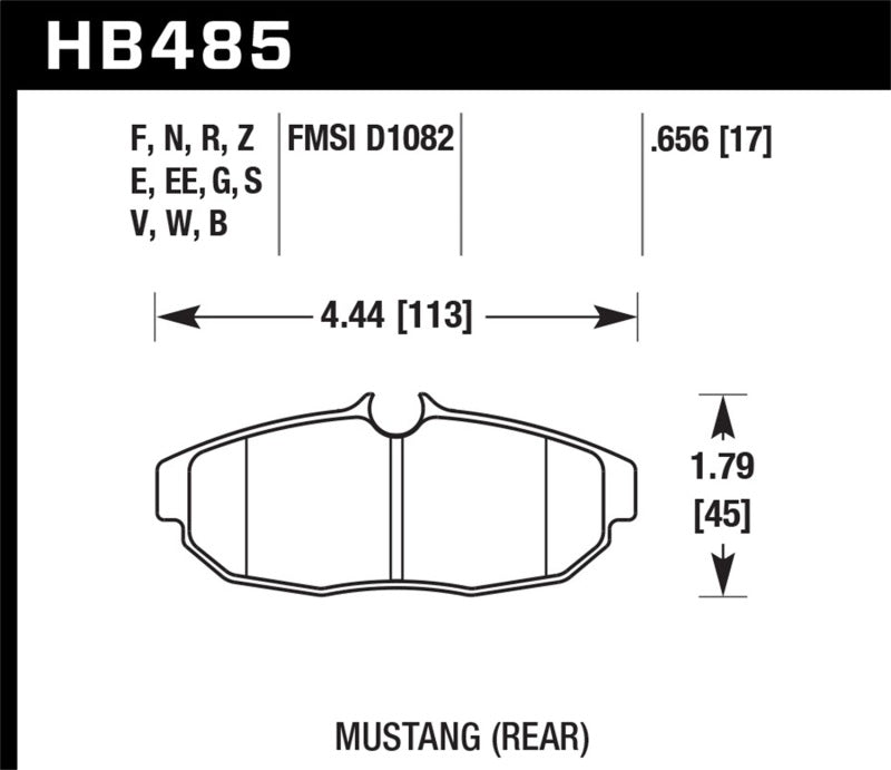 Hawk 05-07 Ford Mustang GT & V6 HPS Street Plaquettes de frein arrière