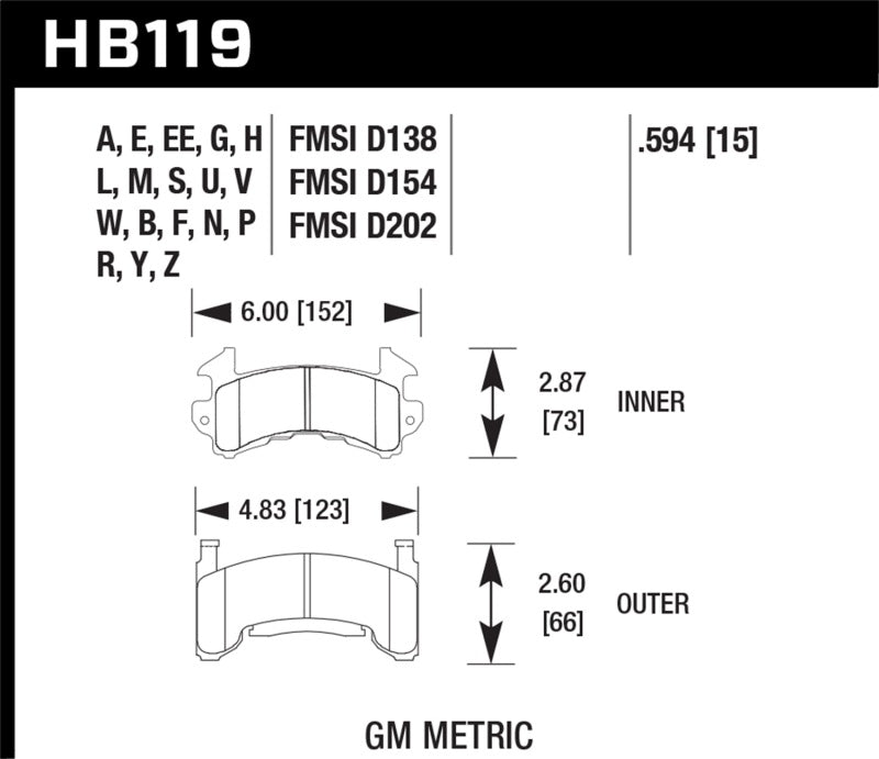 Hawk 78-87 Buick Regal DTC-50 Plaquettes de frein avant