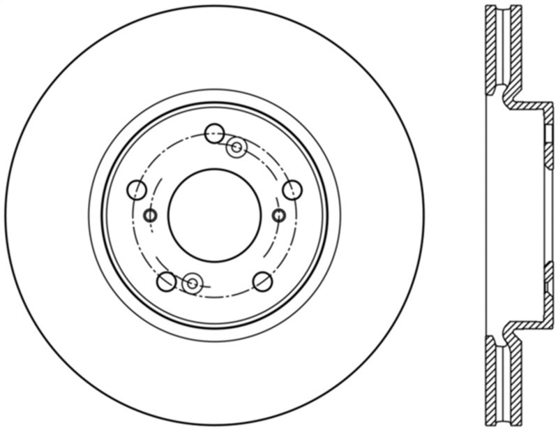 StopTech Rotor de frein sport rainuré 2014 Honda Accord V6 avant gauche