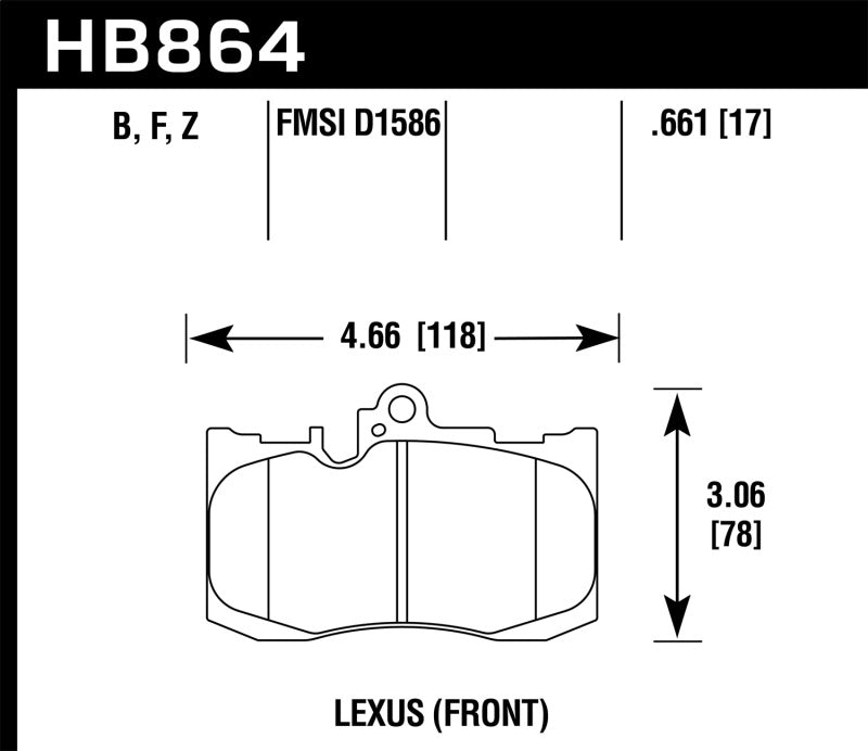 Hawk 13-17 Lexus GS350/GS350 F Sport / 12-17 Lexus IS350 HPS Street Plaquettes de frein avant