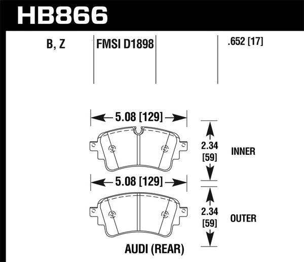 Hawk 18-19 Audi S5 HPS 5.0 Plaquettes de frein arrière