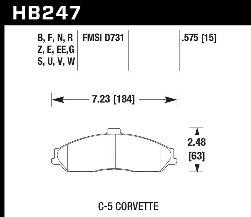 Hawk 97-06 Corvette (incl C5 Z06) HP+ Street Plaquettes de frein avant