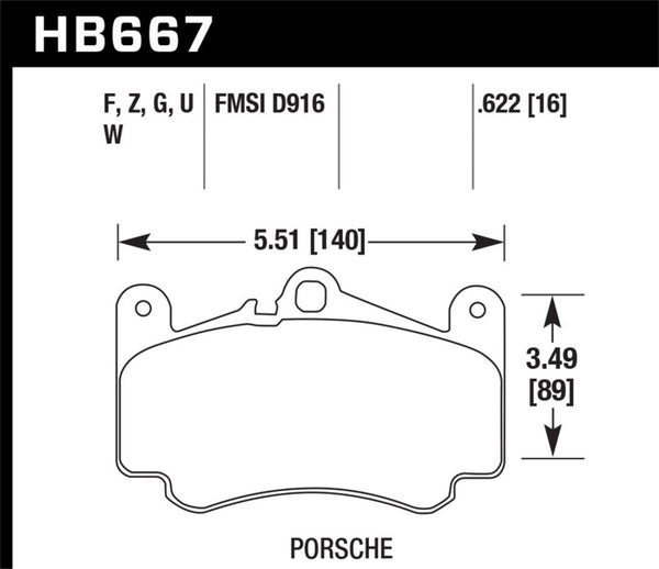 Hawk 02-05 Porsche 911 Carrera 4 Turbo Look/Carrera 4S Plaquettes de frein avant DTC-60