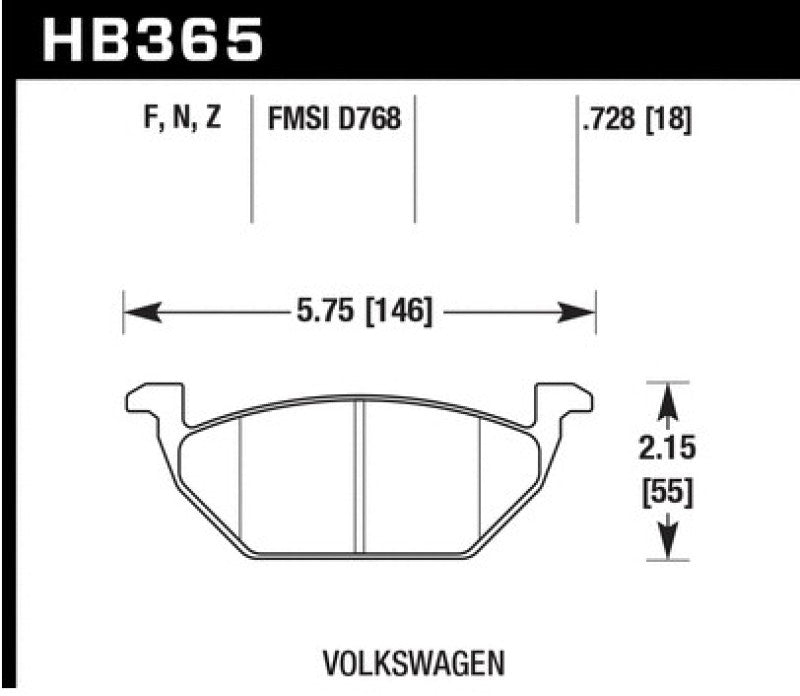 Hawk HB365B.728 HPS 5.0 Street Brake Pads - Front