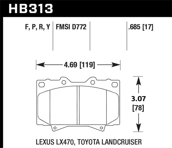 Hawk HB313P.685 Super Duty Street Brake Pads