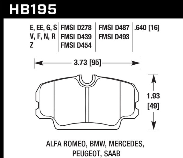 Hawk 84-4/91 BMW 325 (E30) HPS 5.0 Street Plaquettes de Frein Avant