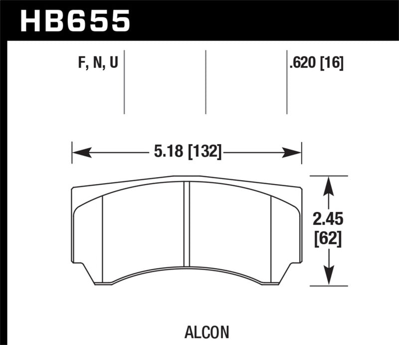 Hawk HB655B.620 Alcon HPS 5.0 Street Brake Pads