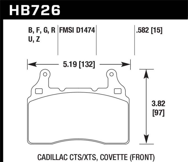 Hawk 10-17 Chevrolet Camaro HP+ Plaquettes de frein avant composées