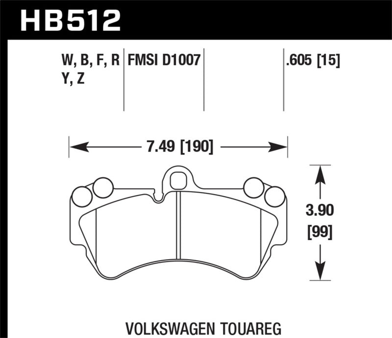 Plaquettes de frein avant Hawk 08 Porsche Cayenne GTS/Turbo / 03-09 Cayenne / 04-05 VW Touareg DTC-30 Race