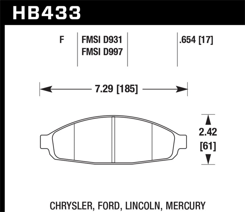 Hawk HB433F.654 HPS Street Brake Pads