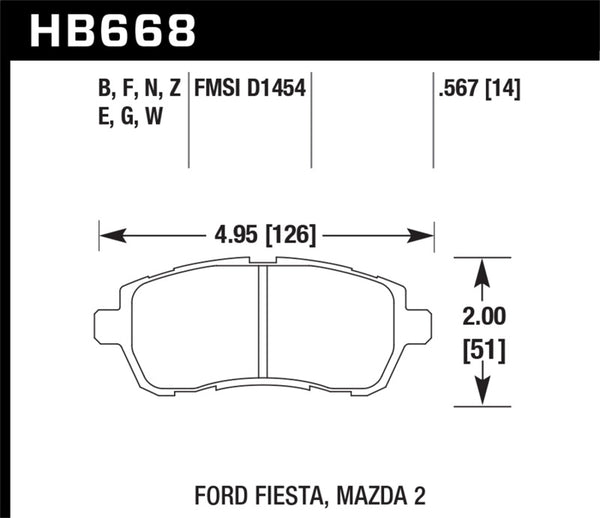 Hawk Plaquettes de frein avant Ford Fiesta S Sedan HPS 5.0 2011-2014