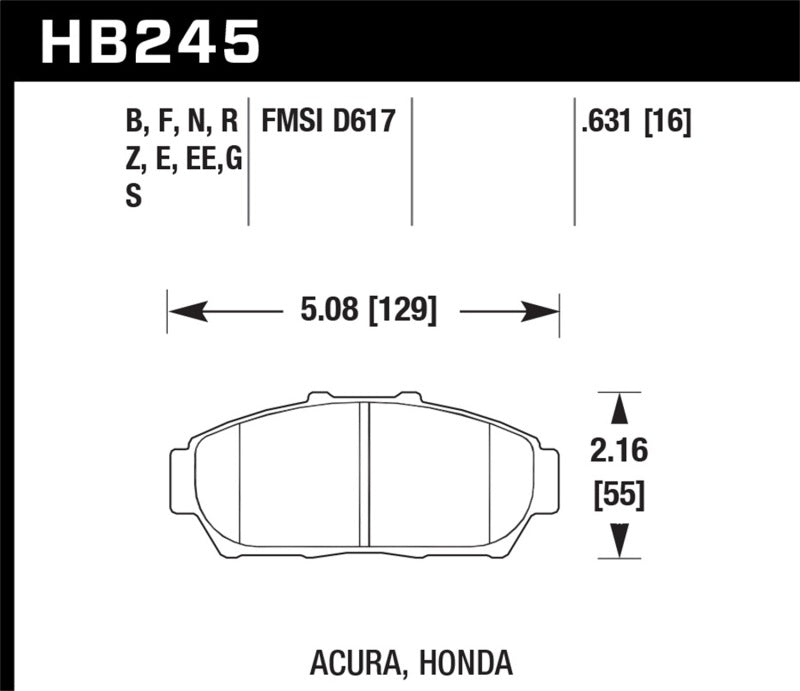 Plaquettes de frein avant Hawk 94-01 Acura Integra (sauf Type R) DTC-60 Race