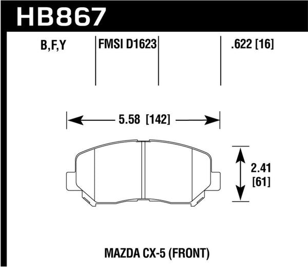 Hawk 13-16 Mazda CX-5 HPS 5.0 Plaquettes de frein avant