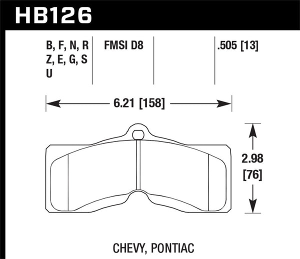 Hawk 1978-1982 Chevy Corvette DTC-70 Plaquettes de frein arrière