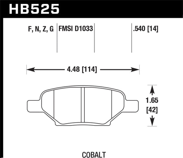 Hawk HB525F.540 HPS Street Brake Pads