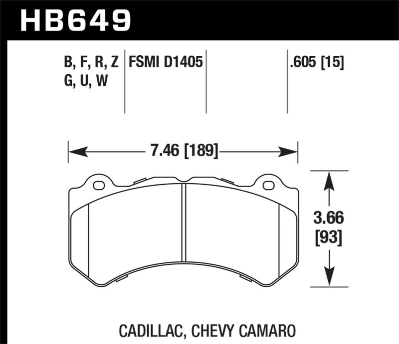 Hawk 08-12 Cadillac CTS-V / 12 Jeep Grand Cherokee (WK2) SRT8 DTC-60 Plaquettes de frein de course avant