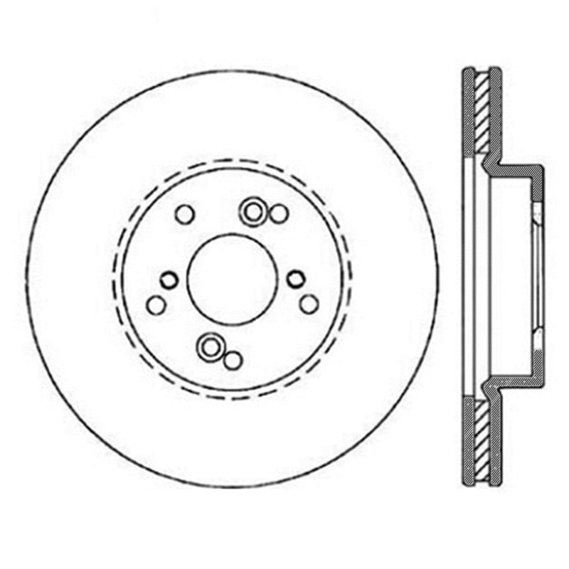 StopTech Power Slot Slotted 99-08 Acura TL (étrier STD) / 01-03 CL / 04-09 TSX Rotor avant droit