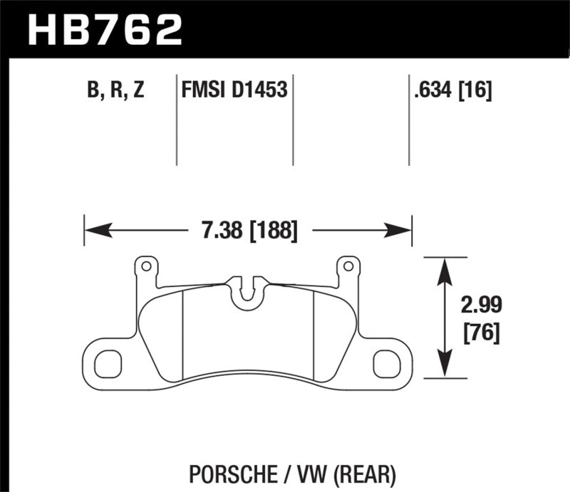 Hawk HB762F.634 15-17 Porsche Cayenne / 15-16 Volkswagen Toureg HPS Street Rear Brake Pads