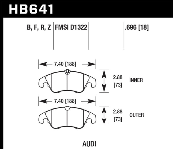 Hawk Performance 09-11 Audi A4/Quattro / 08-11 Quattro / 09-11 Q5 Plaquettes de frein avant en céramique