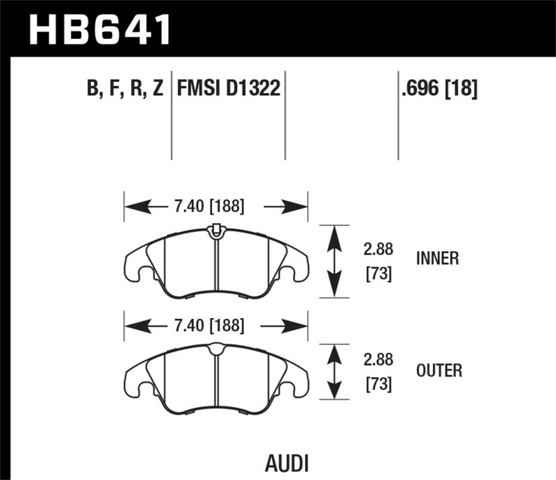 Hawk Performance 09-11 Audi A4/Quattro / 08-11 Quattro / 09-11 Q5 Plaquettes de frein avant en céramique