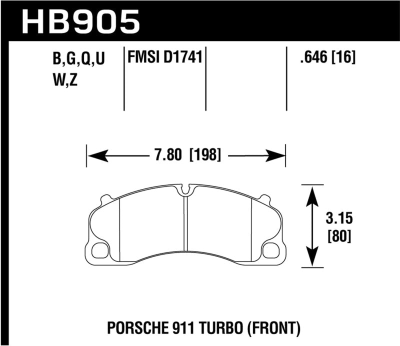 Plaquettes de frein avant Hawk 14-18 Porsche 911 HP Plus Street