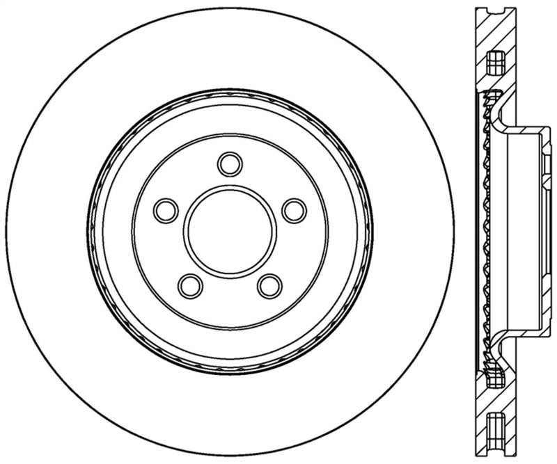 StopTech 2015 Ford Mustang GT avec freins Brembo Disque de frein avant gauche rainuré