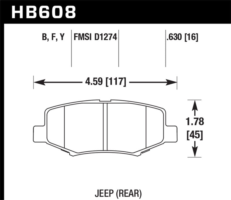 Hawk Plaquettes de frein arrière Dodge Nitro R/T HPS 5.0 2007-2011