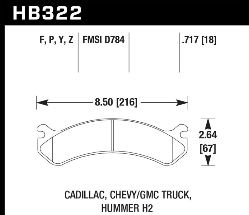 Hawk HB322P.717 Chevy / GMC Truck / Hummer Super Duty Street Front Brake Pads