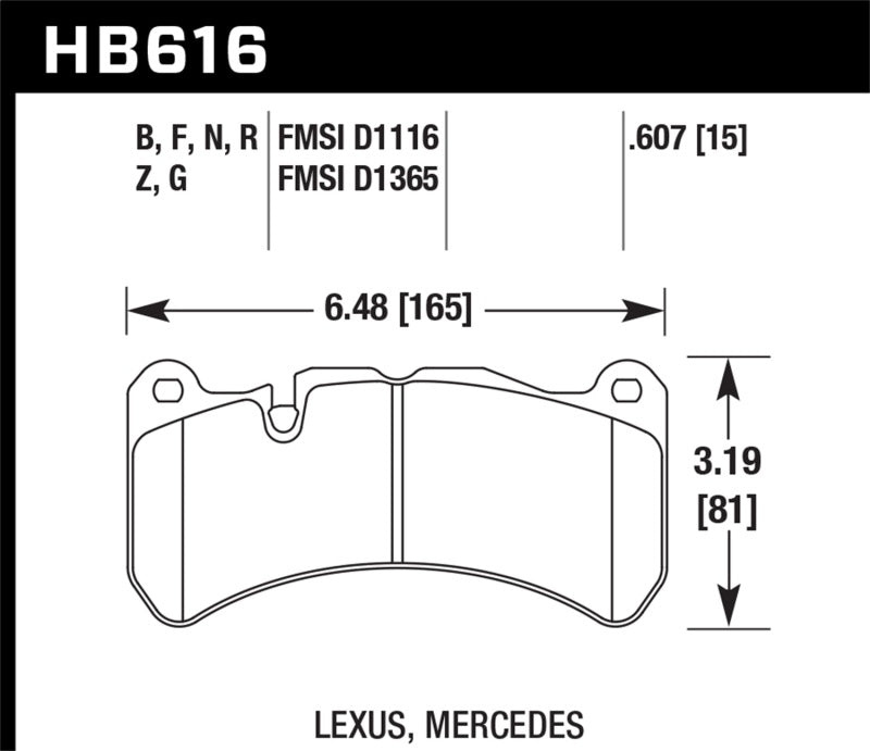 Hawk 08-09 Lexus IS-F HPS Plaquettes de frein avant rue