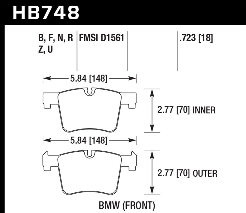 Hawk 13-14 BMW 328i/328i xDrive / 2014 428i/428i xDrive HPS 5.0 Plaquettes de frein avant