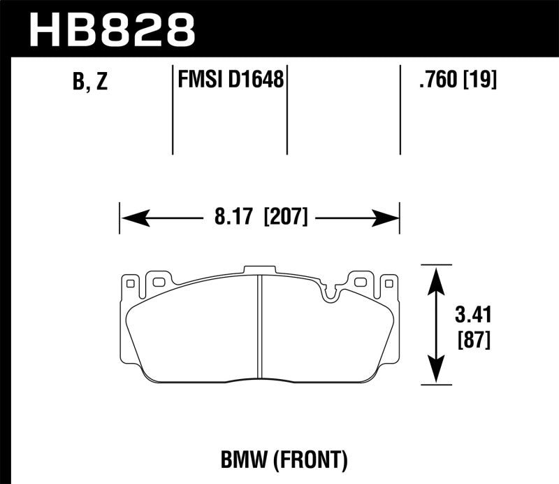 Hawk 12-17 BMW M6 / 14-17 BMW M6 Gran Coupé / 13-16 BMW M5 HPS 5.0 Plaquettes de frein avant