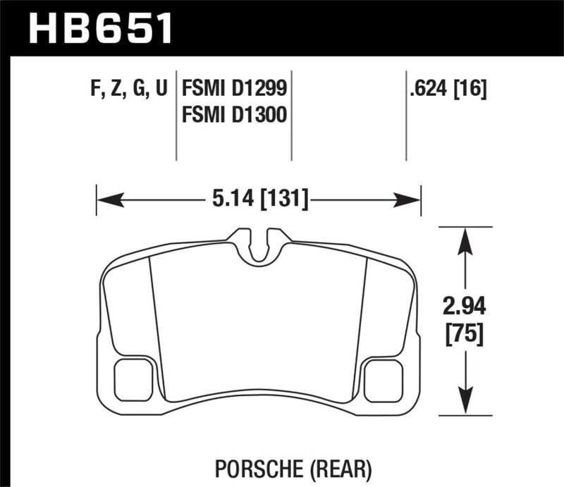 Hawk 12-13 Porsche 911 Turbo HPS 5.0 Plaquettes de frein arrière