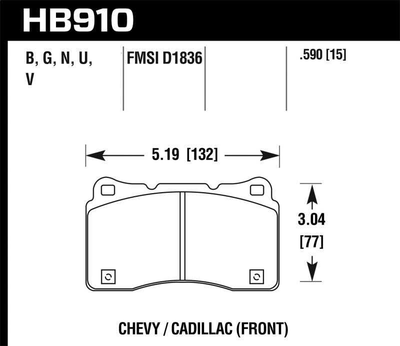 Plaquettes de frein avant Hawk 15-16 Cadillac XTS / Chevrolet Corvette DTC-70