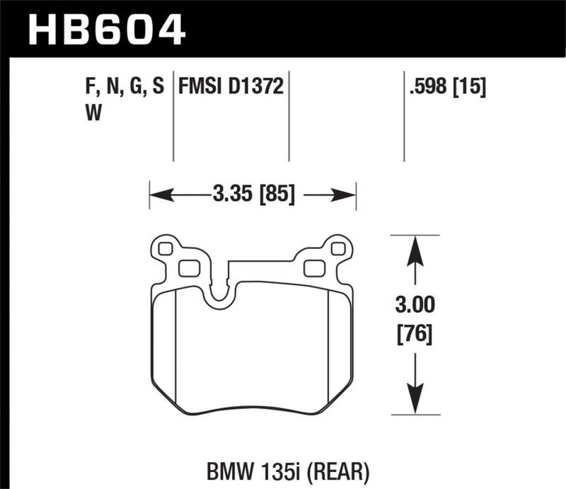 Plaquettes De Frein Arrière Hawk BMW 135i HPS Street