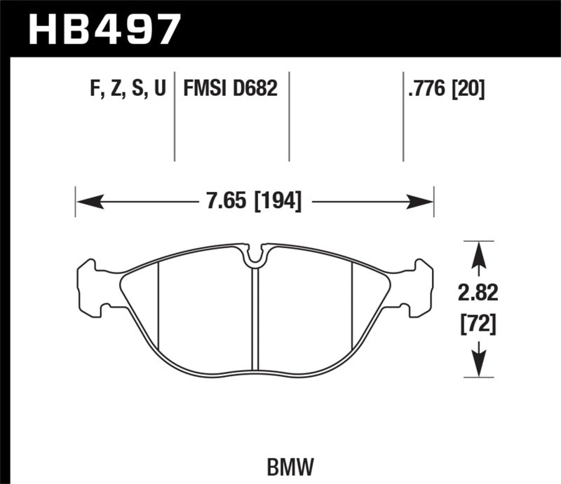 Hawk 99-09 / 11-12 Mercedes Classe SL HPS 5.0 Plaquettes de frein avant