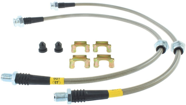 StopTech 89-98 Nissan 240SX (5 cosses avec mise à niveau 300ZX) Conduites de frein avant en acier inoxydable