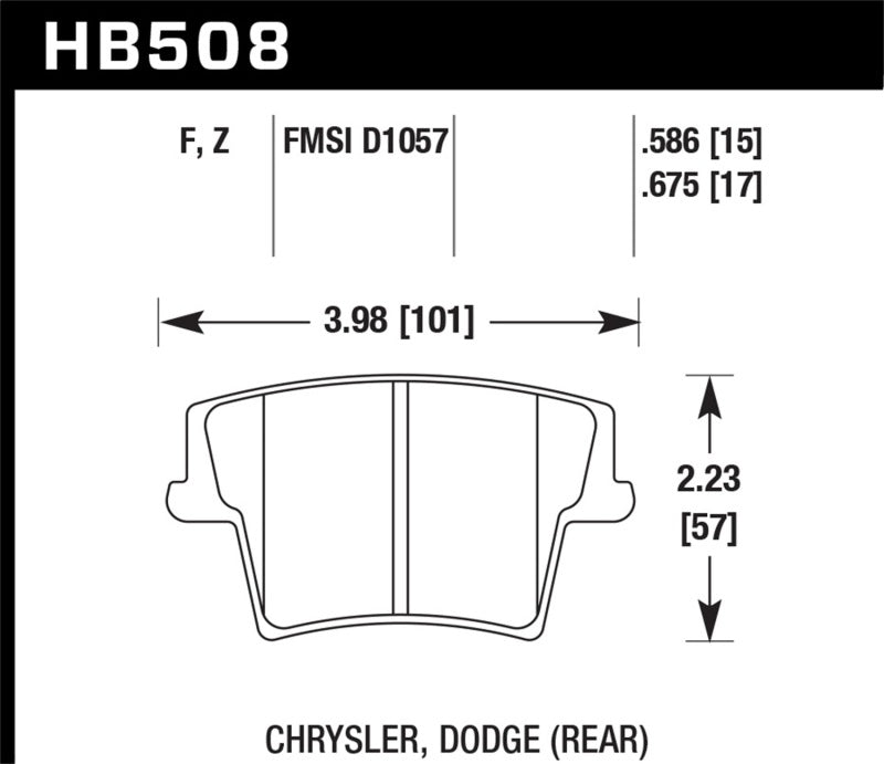 Hawk 05-10 Chrysler 300 (sauf SRT8) / 08-10 Dodge Challenger SE/RT HPS 5.0 Plaquettes de frein