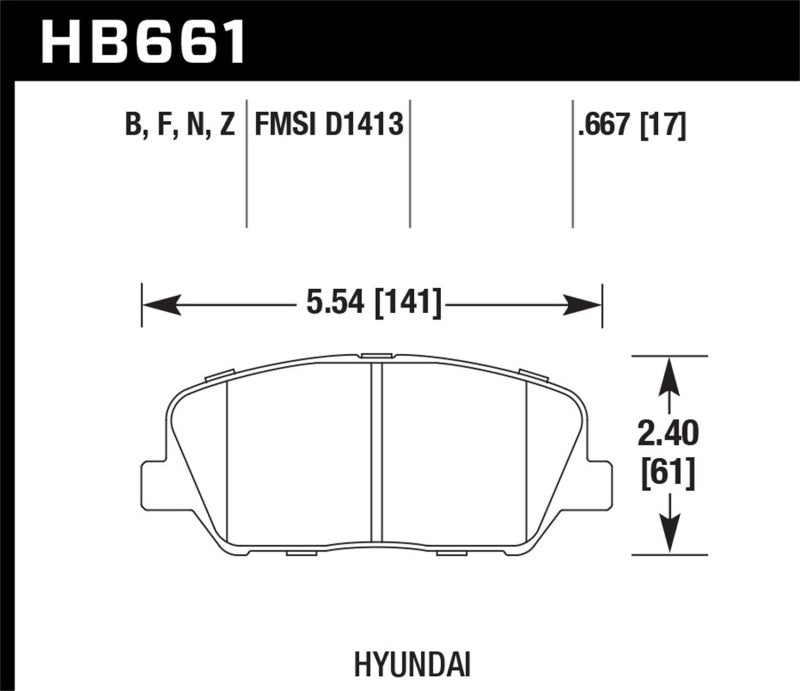 Hawk 12-13 Hyundai Veloster / 2014 Kia ​​Forte Plaquettes de frein avant HPS 5.0 Street