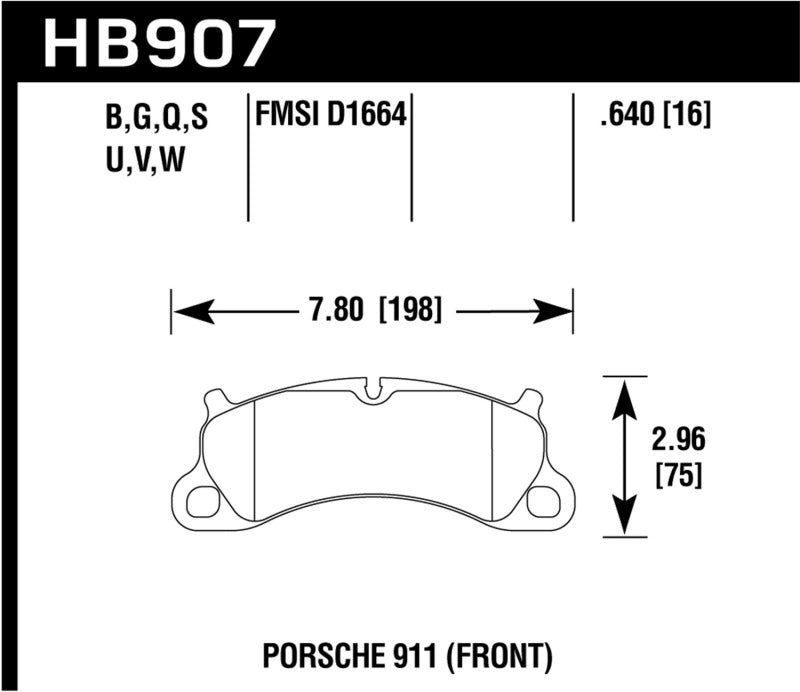 Hawk 12-16 Porsche 911 Carrera S HP+ Plaquettes de frein avant