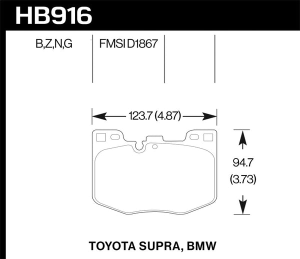 Plaquettes de frein avant Hawk 2020 Toyota Supra / 19-20 BMW Z4 HP+ Street