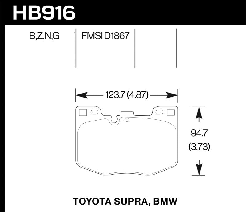 Plaquettes de frein avant Hawk 2020 Toyota Supra / 19-20 BMW Z4 DTC-60