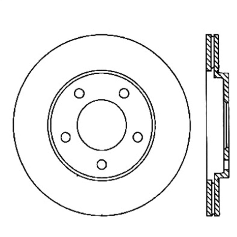 StopTech Power Slot 05-10 Mustang V6/4.0L / GT V8-4.6L Rotor rainuré arrière gauche